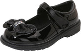 IWIHMIV School Shoes for Toddler Girls Mary Jane Shoes Girls Dress Shoes Mary Jane Shoes for Girls Flower Flat Shoes