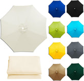 6.5ft 7.5ft 8.2ft 8.9ft 9.8ft 11.5ft Market Umbrella Replacement Canopy UV Protection Replacement Parasol Fabric Cover for Garden Patio Lawn 6/8 Ribs(Lake Blue,8.2ft/6ribs)