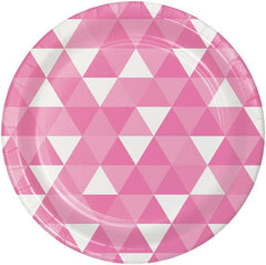 Candy Pink Fractal 9 Inch Lunch/Dinner Plates (8 ct)