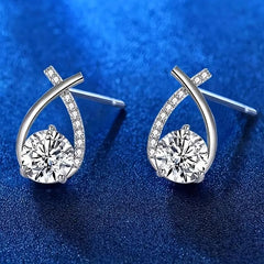 1 Pair Elegant Twisted Teardrop Stud Earrings for Women Drop Earrings Jewelry