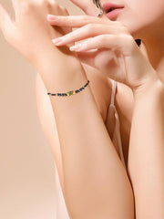 1Pcs Cotton Thread Bracelets, Enamel Koi Lucky Charm Bracelets for Women Personalized Jewelry, 0.15~0.4cm