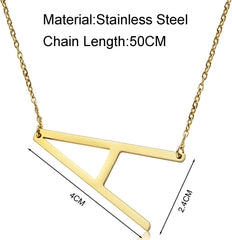 Gold Initial Necklace For Women Letters Pendant Necklace A-Z Name Necklaces For Women