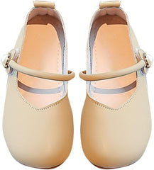 Girls Wedding Flat𝐬 Solid Flower Mary Jane Dress Shoes Square Toe Ballet Soft Sole Slip On Flat for Part𝐲 School