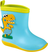 Kids Outside Winter Boots Little Child Toddler Boys Girls Multicolor Rain Boots Dinosaur Boots with Bows on The Back