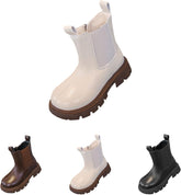 Girls Combat Dress Boots Non-𝐒lip Side Zipper Plain Fashion Riding Boots Birthday Party Princess Dress Shoes