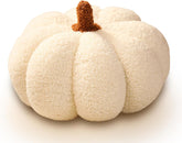 Halloween Plush Pumpkin Throw Pillow, Stuffed Animal Soft Toys 3D Pumpkin Shape Sofa Cushion for Home Decor (White, 8 Inch)