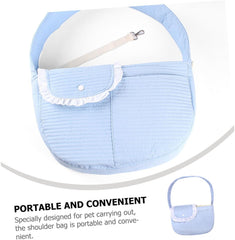 Kisangel Portable Cat Dog Backpack Carrier Sling Bag for Travel Lightweight Durable Material Front Pocket for Essentials Sky Blue