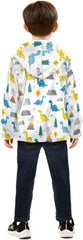 CHIFIGNO Cute Dinosaurs White Boy Zip up Jacket Light Comfy Sweatshirt Jacket 3T
