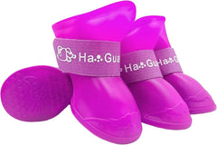 FEESHOW Waterproof Dog Shoes Dog Boots Paw Protectors for Hot Cold Pavement Anti-Slip Rubber Sole Puppy Shoes Black XX-Large