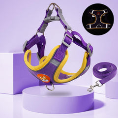 Dogs Harness Vest and Leash Antiescape Cat Chest Strap Pet Collar for Small Breeds Dog Accessories French Bulldog Chihuahua (Red, L)