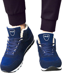 Hiking Boots Women Comfortable Outdoor Anti-Slip Ankle Barefoot Boots Lace Up Fur Lined Casual Booties Woman Hiking Shoes