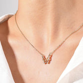 14K Gold Plated Dainty Cubic Zirconia Pendant Necklaces for Women, Butterfly Chain Necklaces Jewelry Gifts for Women