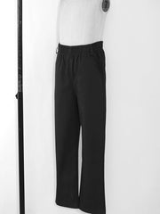 Hularka Kids Boys School Uniform Straight Leg Pants Solid Color Casual Elastic Waist Pull On Trousers with Pockets