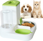 Automatic Cat Food and Water Dispenser Set 2 in 1, All-in-One Gravity Pet Feeder with Stainless Steel Cat Food Bowl Travel Auto Supply Feeder and Water Dispenser for Small Medium Cats Dogs (Blue)