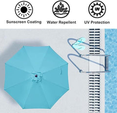 6.5ft 7.5ft 9ft 10ft Outdoor Umbrella Replacement Canopy Cloth, Umbrella Top Canopy Replacement For Patio Market Table Garden Pool 6/8 Ribs