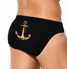 Boat Anchores DAD Men's Swimsuit Brief Beach Shorts Bikini Swimwear Sexy Swimming Trunks