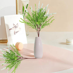 Artificial Flowers Fake Flower,Artificial Green Plant Realistic LavenderOrnament DIY Simulation Lavender Flower DIY Decoration for Home Wedding Party Holiday Purple