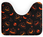 Halloween Skull Toilet Rug Mat U Shaped 20"x 16" Non-Slip Toilet Bath Mat Absorbent Bathroom Rugs Mats Quick Dry Contour Mat for Bathroom Floor