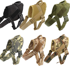 Dog Tacticals Harness for Large Dogs Pulling Adjustable Dog Vest with Handle Heavy Duty Metal Hook & Panel for