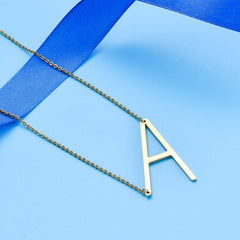 Gold Initial Necklace For Women Letters Pendant Necklace A-Z Name Necklaces For Women