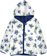 Blueberries White Toddler Boy Winter Jacket Thick Snow Jacket for Boys 3T