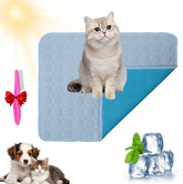 2025 Upgrade Kittra Cooling Mat for Cats, Cool and Healthy Cooling Bed for Cats, Foldable Pet Coolings Mat for Cats Dogs, Easy Clean Summer, Keep Your Pet Cool and Comfy in Summe (XS-Dark Gray)