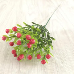 Artificial Flowers Simulation Large Particles Milan Grain Flower Trough Flower Arrangement Accessories Potted Decorative Green Plants Plastic Flowers for Home (Purple)