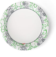 Glad Round Disposable Paper Plates, Whimsical Florals Pattern - Strong, Sturdy, Soak Proof, and Microwavable Decorative Plates for Dinner and Everyday Use, 8.5 Inch, 12 Count