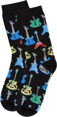 MeMoi Boys' Guitar Rayon from Rayan Blend Crew Socks