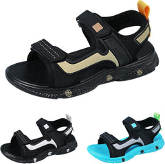 Boys Open Toe Sandals Adjustable Double Buckle Strap Shoes Rubber Anti-Slip Lightweight Breathable Sports Sandals