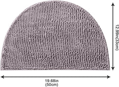 Half Round Bathroom Rugs Half Circle Bath Mat Soft Microfiber Chenille Bath Mats for Bathroom Kitchen Non-Slip Floor Carpet Mats Super Absorbent Quick Drying Bathtub Sink Shower Shaggy Mat