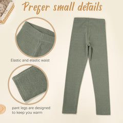 6 Pack Toddler Girl Solid Leggings Soft Comfortable Ankle Length Leggings Kids Stretchy High Waist Pants