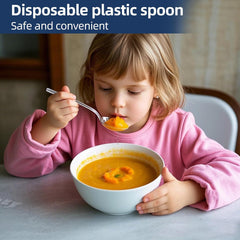 100 Count Extra Heavy Duty Clear Plastic Forks Disposable, BPA-Free, Heat Resistant, Durable Disposable Forks Bulk for Catering & Events 、Party Supplies