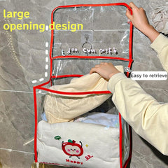 Dopamine Color Waterproof PVC Bath Bag with Apple, Dog & Cat Elements – Transparent Design with Phone Pocket (Cat,S)