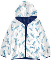 Blue Dragonflies White Toddler Boy Winter Coat Comfy Winter Coat for Toddler Boys 3T