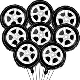 8 Pcs Wheel Tire Balloons 18 Inch Racing Wheels Foil Balloons for Boys Kids Birthday Party Decorations Race Car Themed Party Supplies