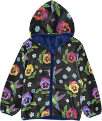 CHIFIGNO Colorful Pansy Flowers Toddler Boy Hooded Jacket Light Thick Sweatshirt Jacket 3T