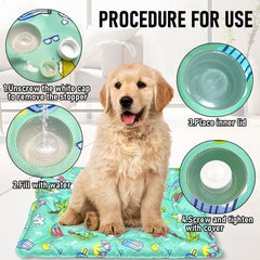 Cooling Bed for Dogs - Cats Cooling Mat Washable Pets Cooling Pad Non-Slip Keep Your Pet Cool in & Outdoor(15.75×19.69in)