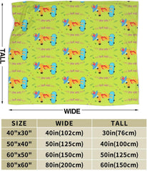 Cartoon Dog Doing Sports 40"x30" Ultra Soft Micro Fleece Blanket - Easy Care and Durable Suitable for Bed, Sofa, Camping