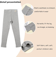 7 Pack Girls Leggings Girl Full Length Leggings Soft Comfortable Solid Pants for Girls Basic School Pants