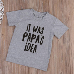 Baby Kids Graphic T-Shirts Summer Cotton Short Sleeve Tops Boys Girls Casual Letter Print Loose Fit Tee Outfit Unisex