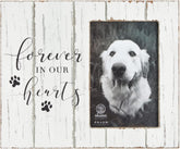 Okuna Outpost Country Style Dog Frame - 9.5 x 7.9 in, White Rustic Wood - Dog Memorial Photo Display & Pet Remembrance Gift