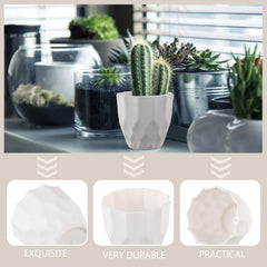 Happyyami 10pcs Frosted Coffee Planter Flower Pots Creative Plastic Plant Container for Office Home Decor
