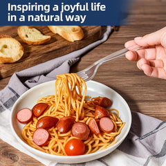 100 Count Extra Heavy Duty Clear Plastic Forks Disposable, BPA-Free, Heat Resistant, Durable Disposable Forks Bulk for Catering & Events 、Party Supplies