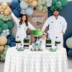 9Pcs Golf Tablecloths - Golf Party Table Covers White Golf Pattern Table Cloth for Kids Sports Golf Birthday Party Supplies,84inch