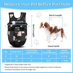 Petmolico Pet Dog Carrier Backpack, Adjustable Dog Legs-Out Front Backpack, Hands-Free Cat Pup Front Carrier Travel Bag, Easy-fit for Traveling Hiking for Small Medium Dogs, XL, Black
