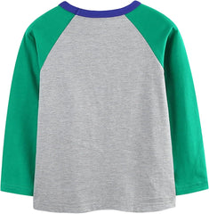 Boys Girls Toddler Cotton T-Shirt | Funny Graphic Long Sleeve Tee | Soft Round Neck Pullover Top Casual Undershirt