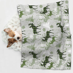 Festive Squirrels Dark Forest Print Pet Blanket Soft,Cozy Dog and Cat Blanket for Bed Couch Car Crate,Puppy Throw-Small