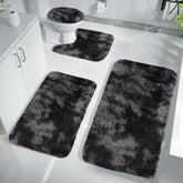 4-Piece Bathroom Rug Set - Non-Slip Microfiber Bath Mat with Water Absorbent Toilet Cover, Bath Mat Set of 4 - Microfiber Toilet Rugs Soft & Thick for Bathroom & Kitchen