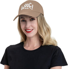 Woof! Baseball Cap Men Women - Classic Trucker Hat Adjustable Plain Hat Black